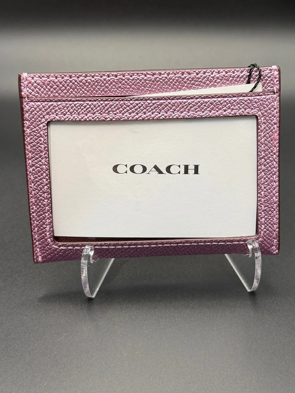 Coach Metallic Lavender Card Holder with Logo